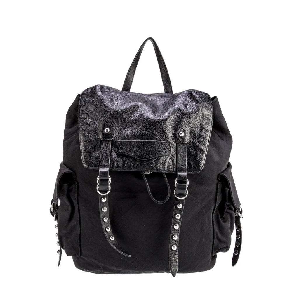 Rebecca Minkoff Black Leather Flap Backpack